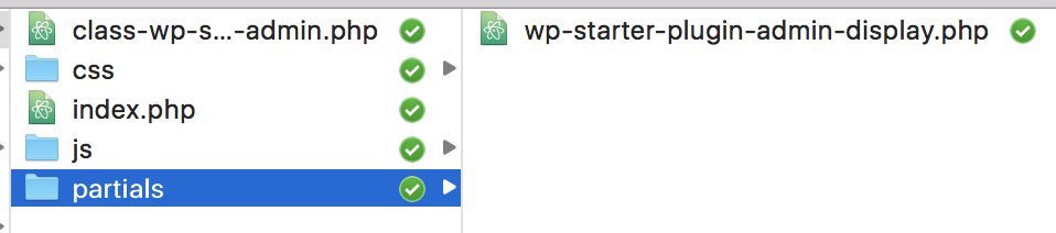WordPress Plugin Boilerplate Admin Partials Folder